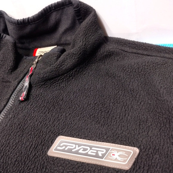 Spyder Men's Black Fleece Jacket Full Zip Embroidered Logo Size XXL - Picture 4 of 12